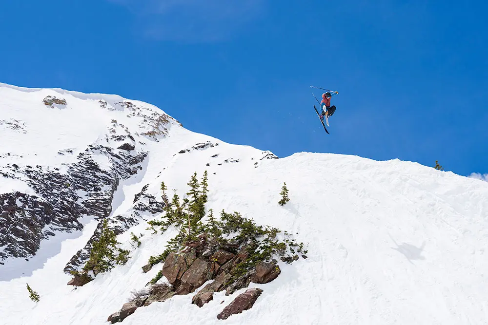 Skier in spring during the Surf Season challenge