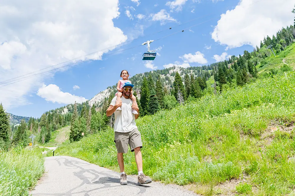 Father and Daughter on the observation trail during Father's Day at Snowbird