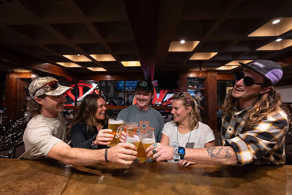 Cheersing in the Tram Club on St. Patrick's Day
