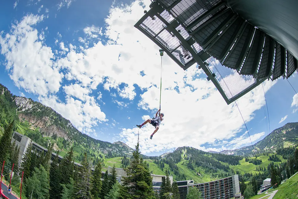 Vertical Drop at Snowbird - a summer activity