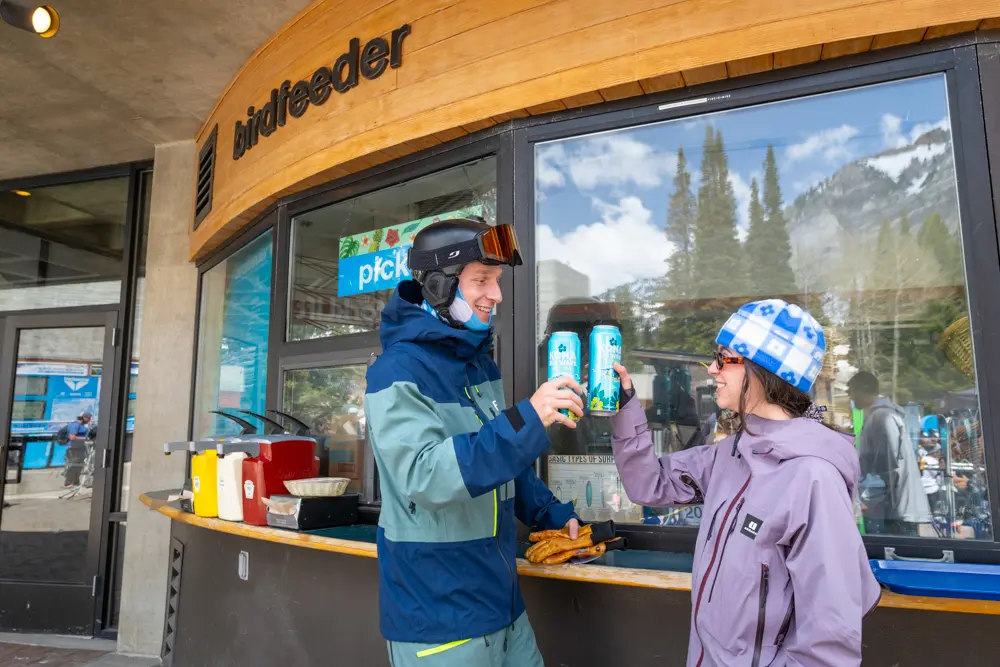 Cheersing beers at the Birdfeeder