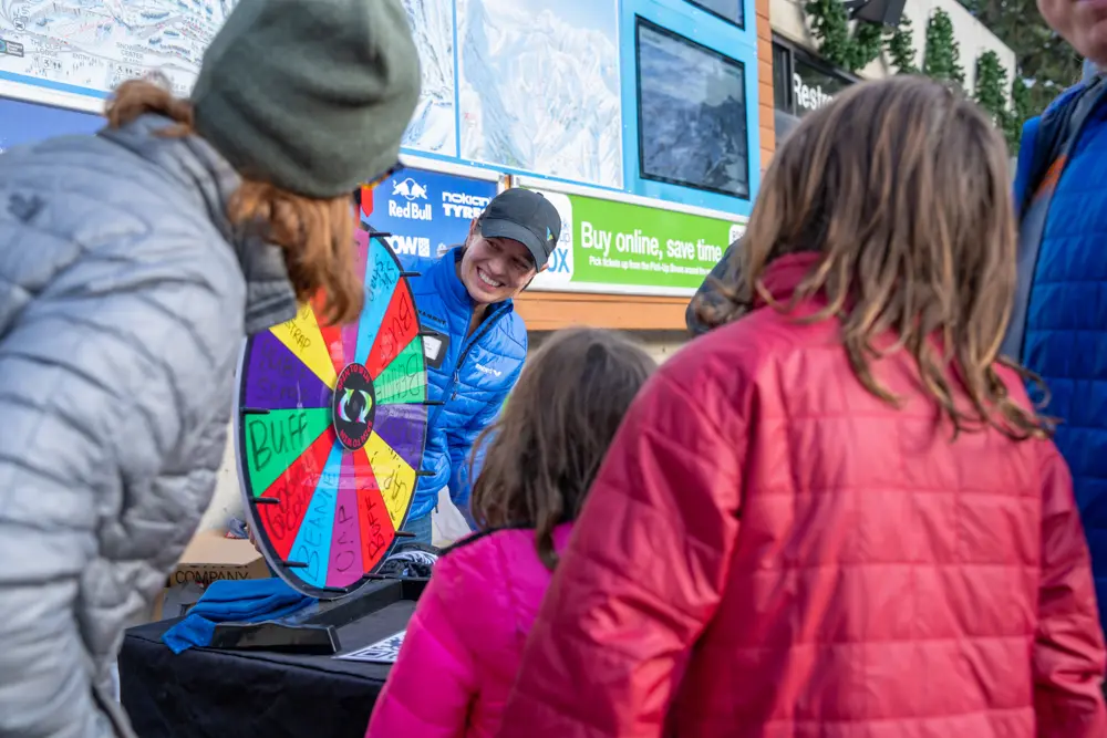 Prize wheel on the plaza deck at Snowbird, one of Snowbird's venues for fundraisers