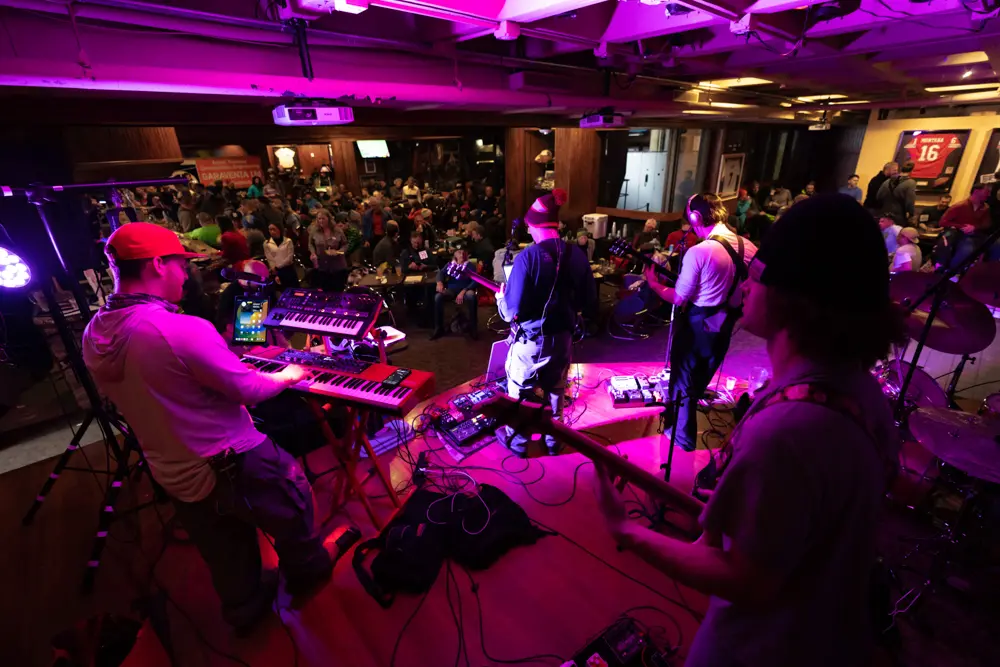 A band playing at an anniversary or birthday party at one of snowbird's party venues