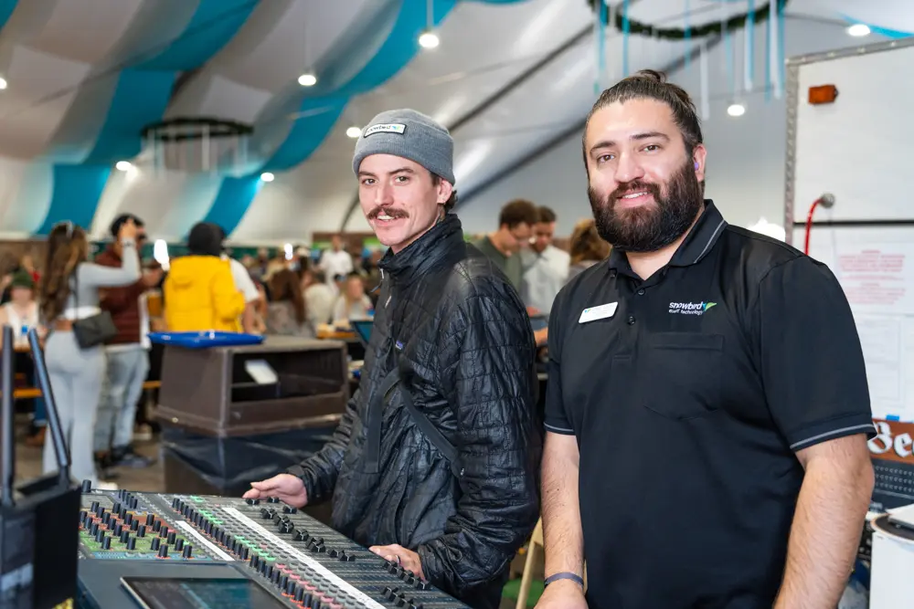 Audio and visual teams at Snowbird