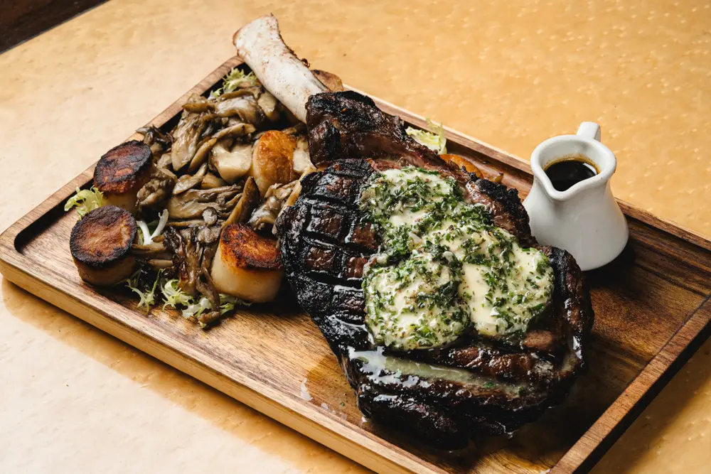 Steak and scalloped potatoes at the Aerie, a private dining option on Snowbird's private dining menus