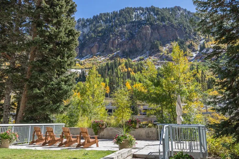 The amphitheater wedding venue with cliff views at Snowbird