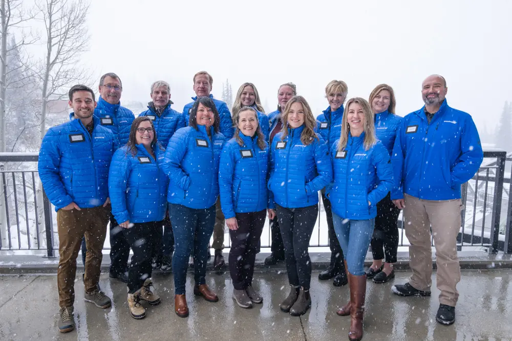 Staff photo of Snowbird Staff in blue jackets