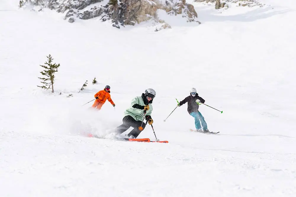 Family skis with the kids freeloader pass at Snowbird