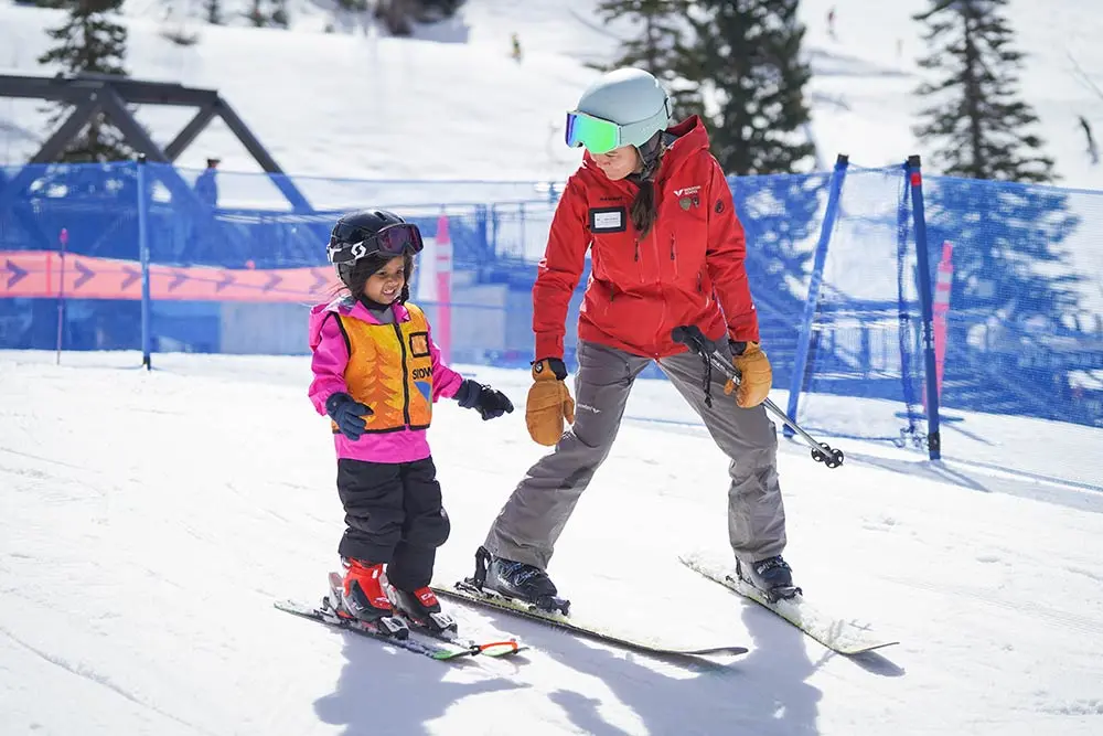 Student in Mountain School Lesson at Snowbird learning to ski, a great option for families who visit