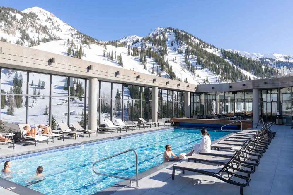 Snowbird job perks include access to The Cliff Spa with views of Mt Superior