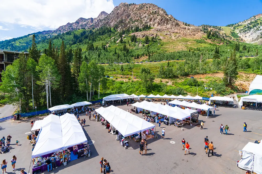 Oktoberfest local retail vendors and market at Snowbird fall festival