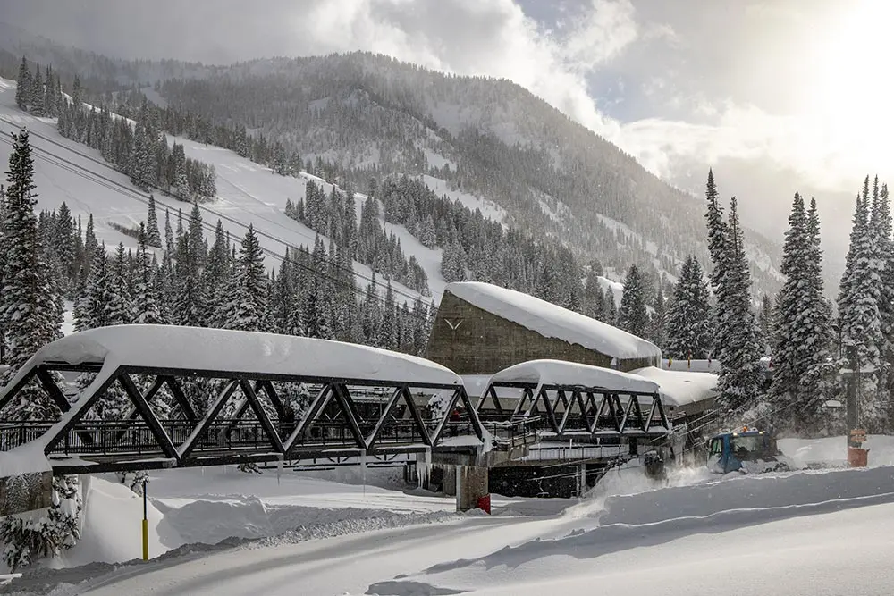 The pedestrian bridge over Chickadee Hill, one of Snowbird's Improvement projects