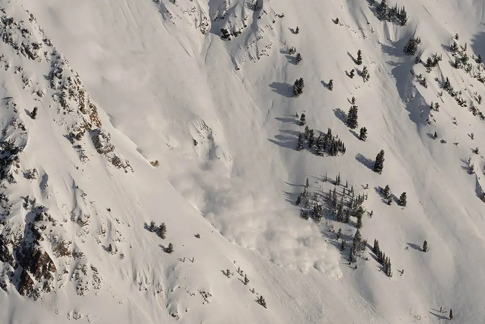 Avalanche mitigation work on Superior across from Snowbird