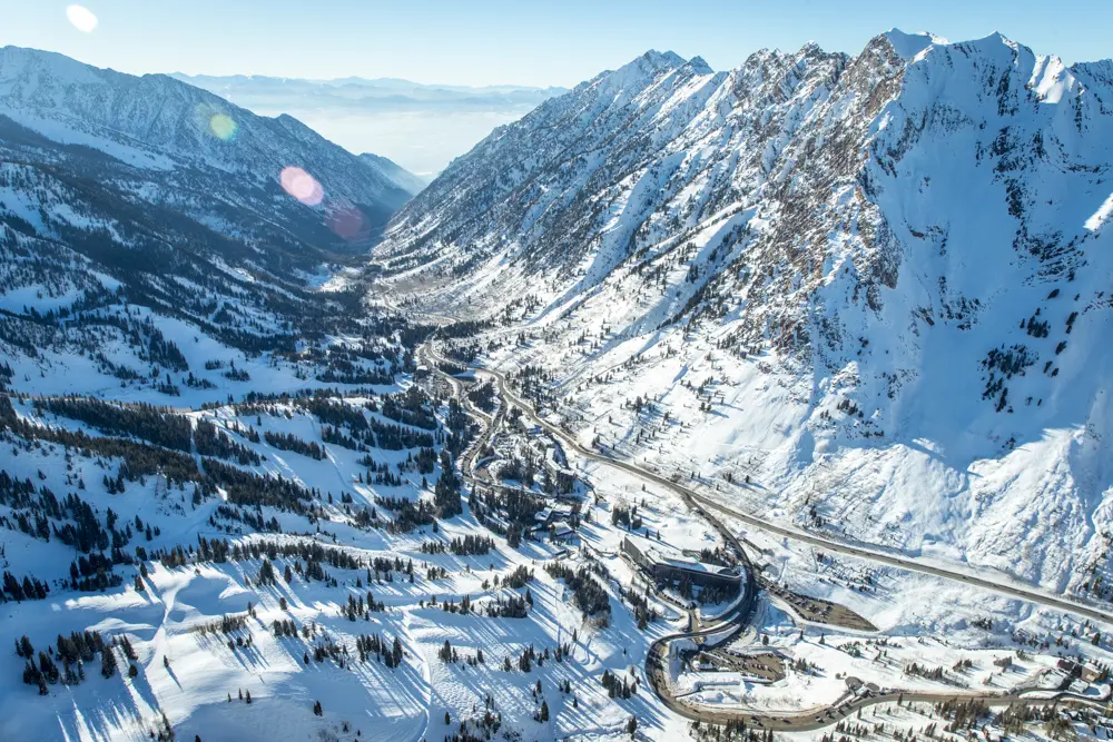 Hwy 210 from above during winter