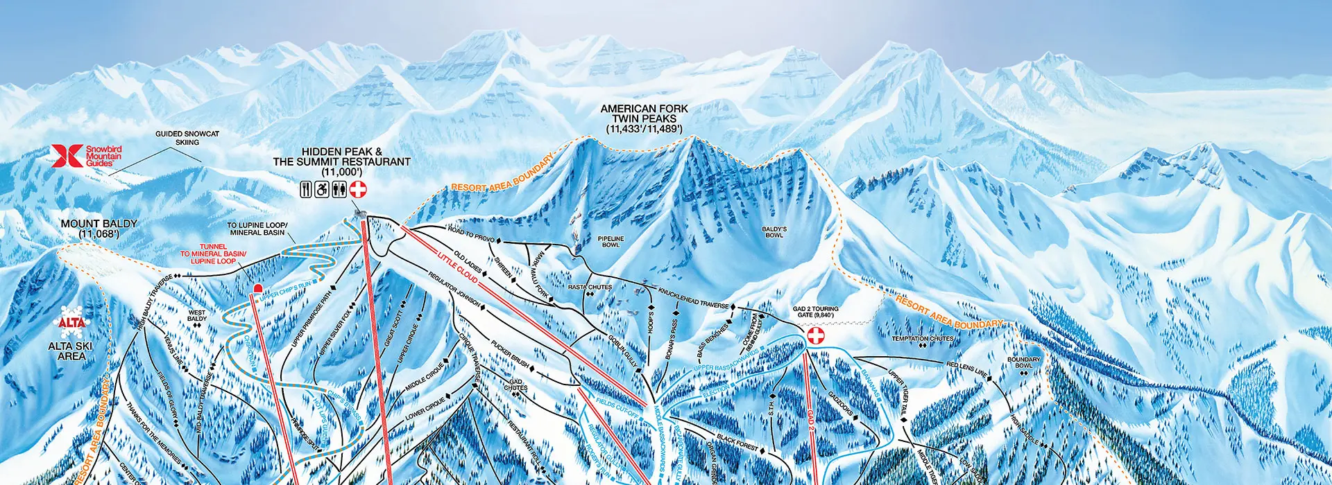 Snowbird Trail Map in winter - hero