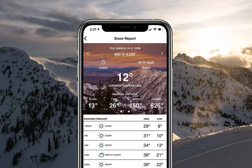 Snow Report on the Snowbird App