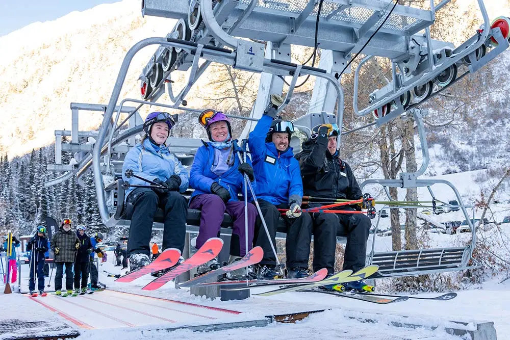 Riding the first chair at Wilbere