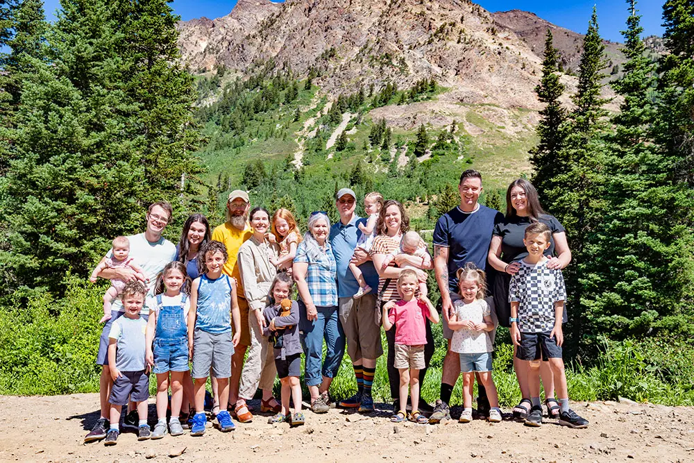 Family posing together at Snowbird during a family reunion.