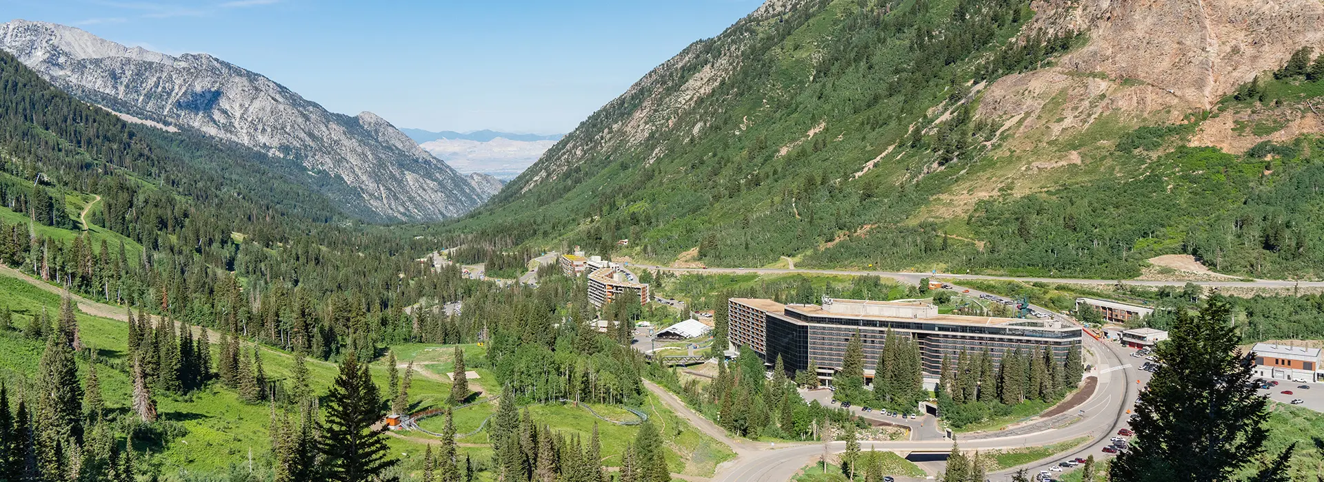 Snowbird Lodging options in the summer with the green canyon