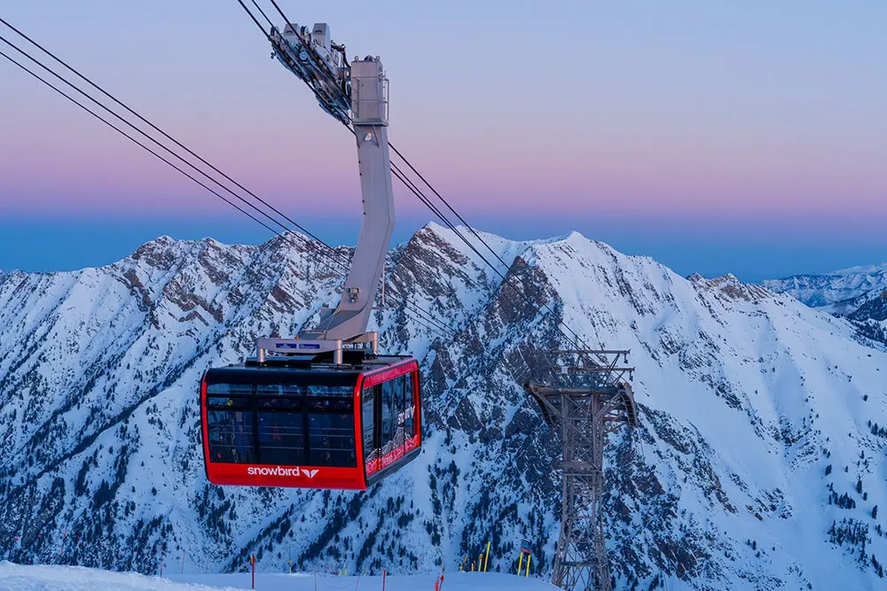 The Aerial Tram at Snowbird has whisked skiers and snowboarders to the top of Hidden Peak since 1971