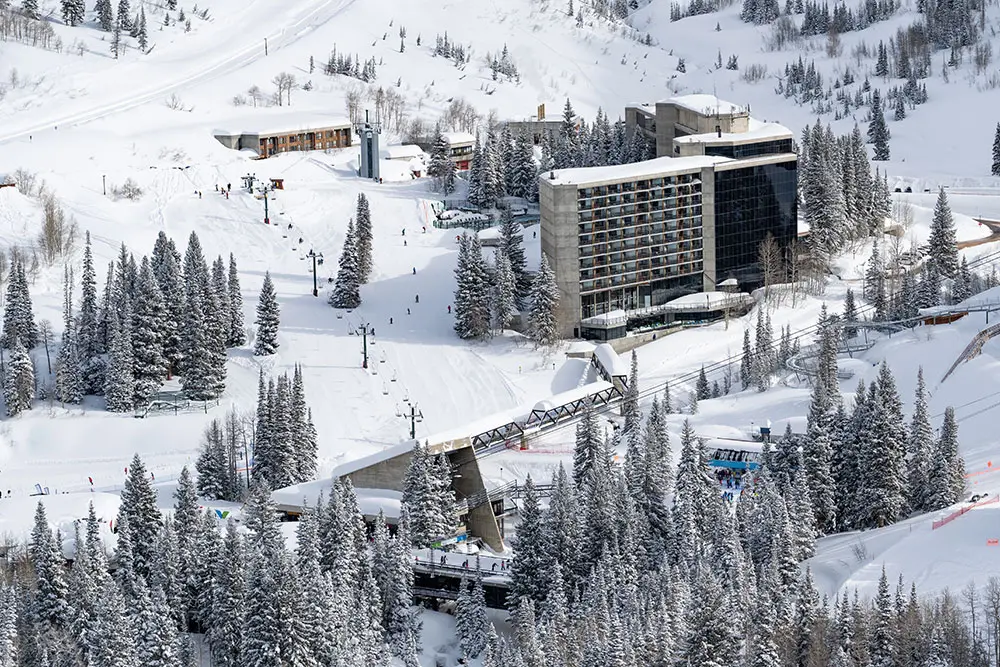 The Cliff Lodge, next to Chickadee hill, Snowbird's ski-in/ski-out hotel