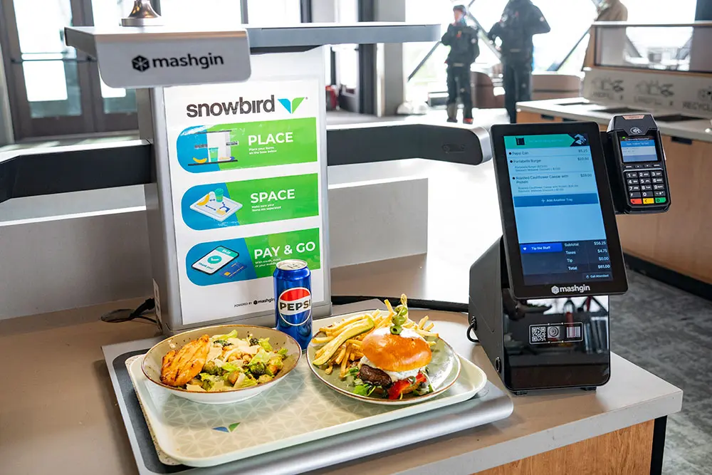 Self checkout at the nest, snowbird's newest mid-mountain restaurant
