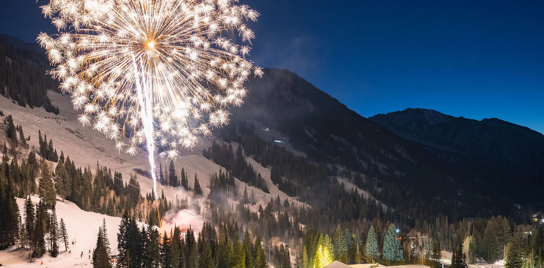 Fireworks at Snowbird during the New Years eve parade- a mountain tradition