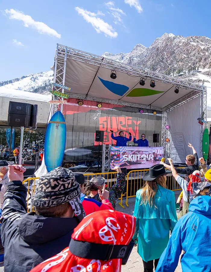 DJs preform at Plazapalooza at Snowbird