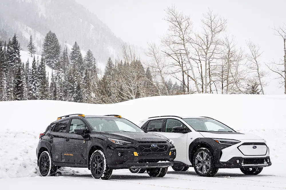 Subarus in the Snowbird lot with a preferred parking pass