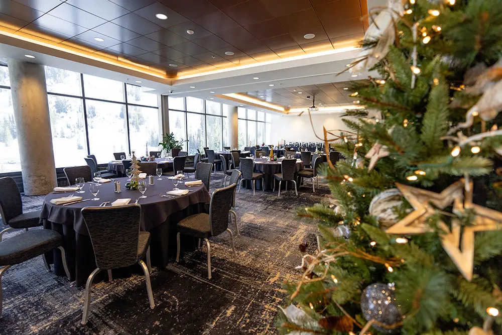 Christmas decorations up in the Golden Cliff for a Snowbird group