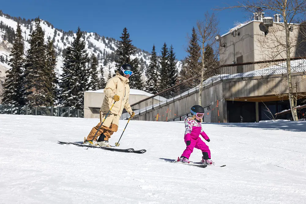 Family skis on chickadee with a chickadee-only lift ticket