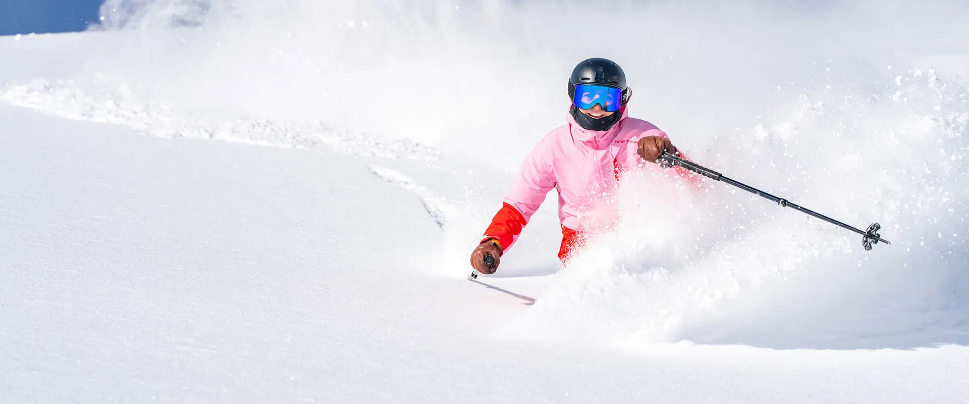 Rad gal skis powder in Mineral Basin at Snowbird.