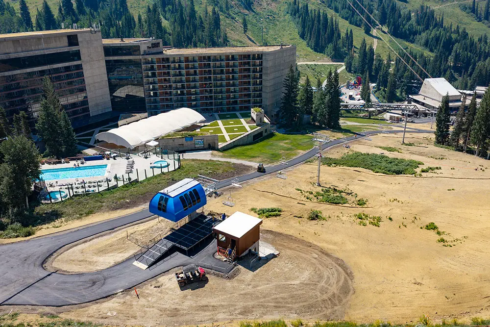 Chickadee Lift from above at Snowbird during summer, the new lift was installed during the summer of 2026