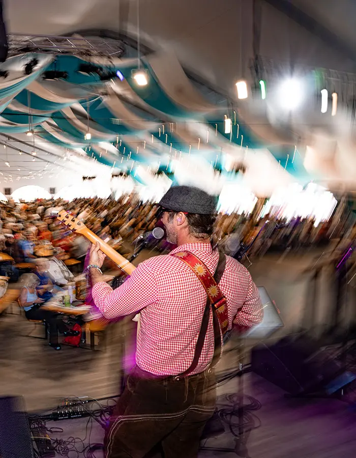 Snowbird Oktoberfest mobile hero, band in the halle tent