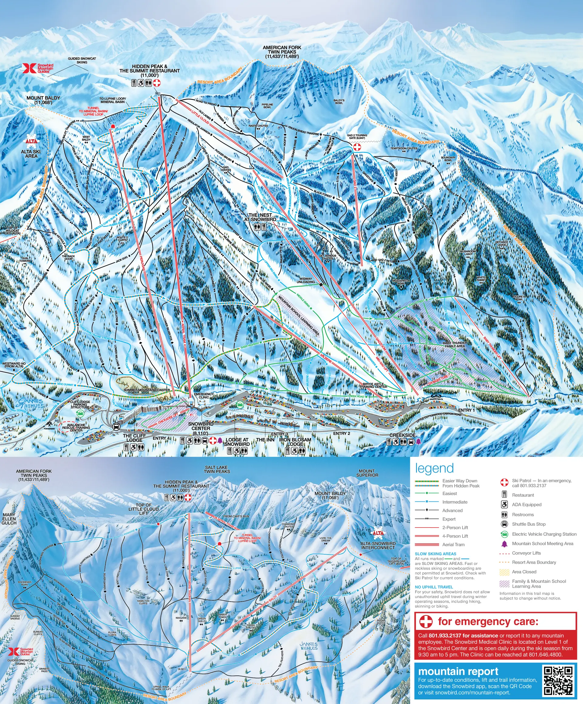 2026-27 Winter Trailmap at Snowbird