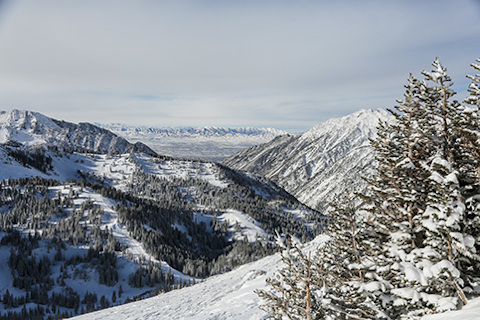 beautiful mountain views during the commute to a ski resort job at Snowbird.