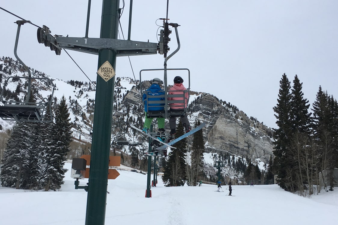 Riding the Chickadee Chairlift