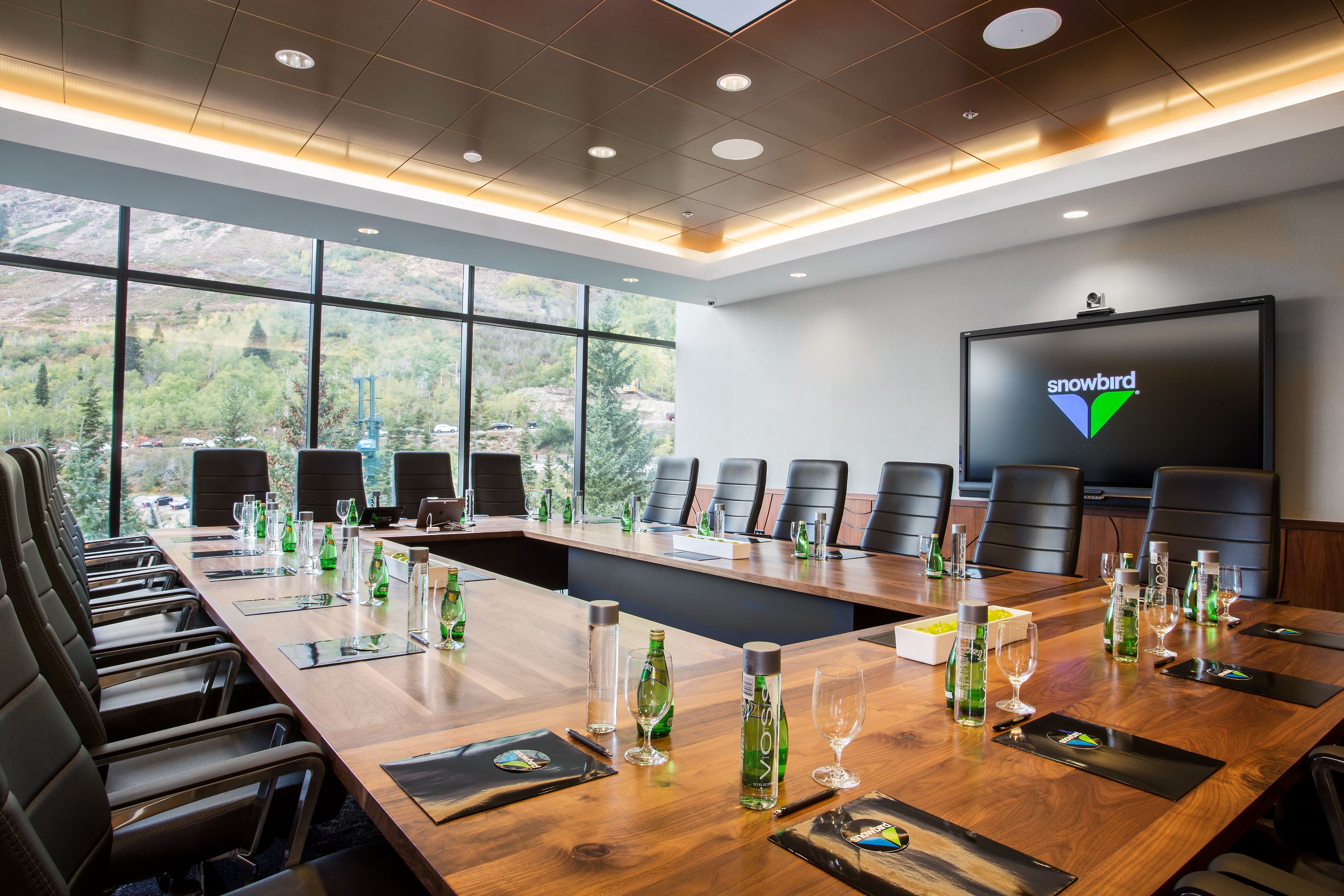 a high-end boardroom for luxury corporate retreats utah & meetings at Snowbird