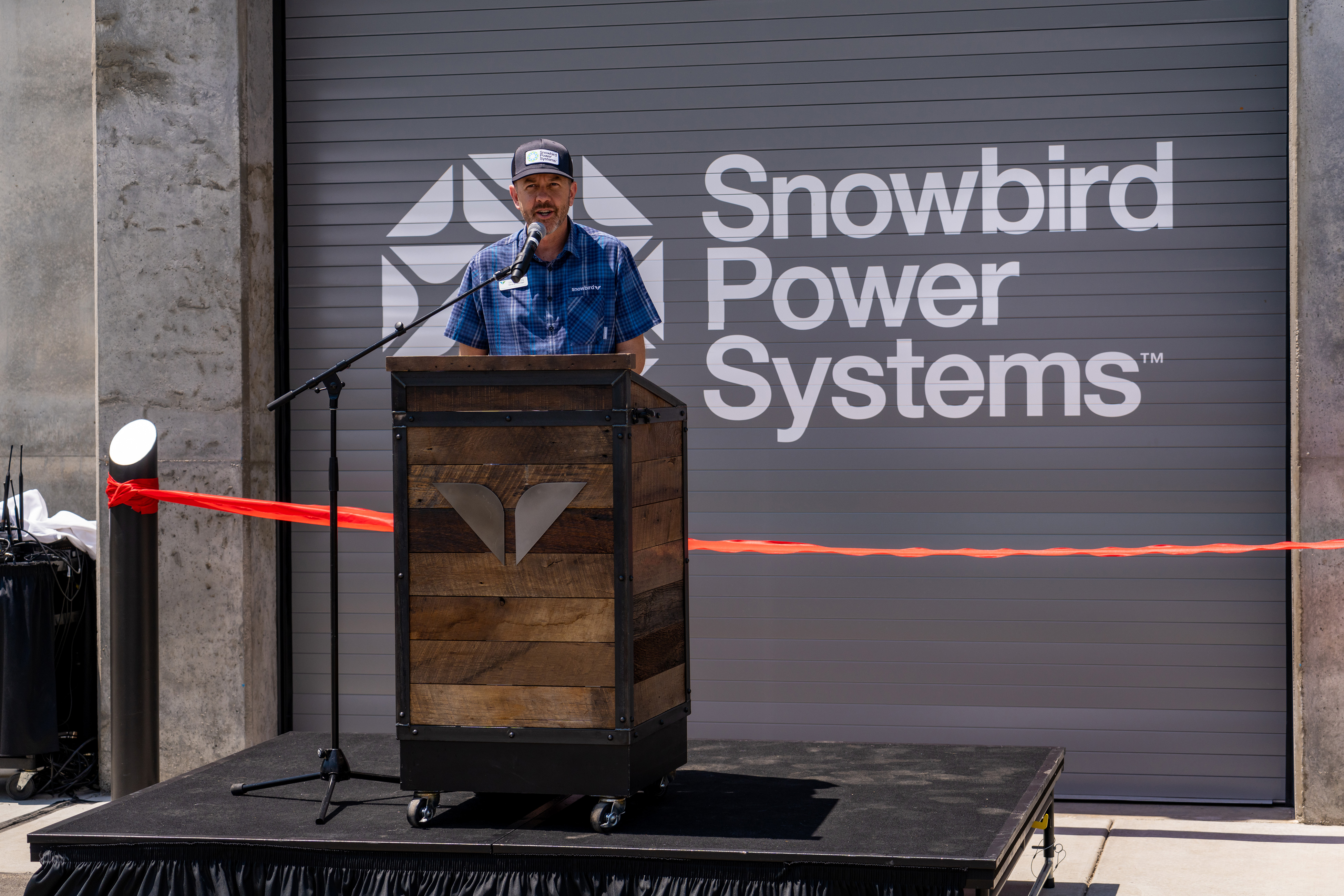 Snowbird President and GM Dave Fields at Snowbird Power Systems Opening