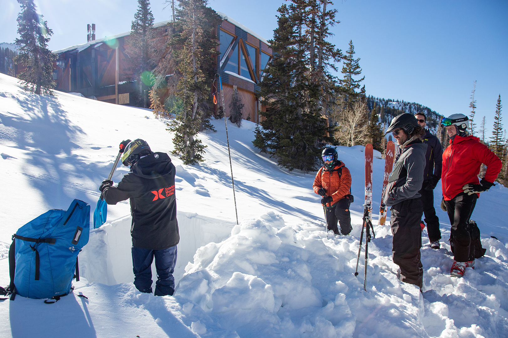 students learn at AIARE avalanche education course at Snowbird